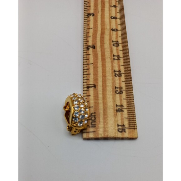 Swarovski Bangle Bracelet & Earrings Crystals & Faux Pearl Gold Tone Swan Mark - Picture 10 of 10